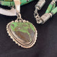 Navajo Pearls Sterling Silver Green Gaspeite Pendant Turquoise Necklace Set | Multi-Strand | 2986
