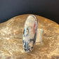 Southwestern Navajo White Black Cinnabrite Ring | Sterling Silver | Sz 7 | 1566