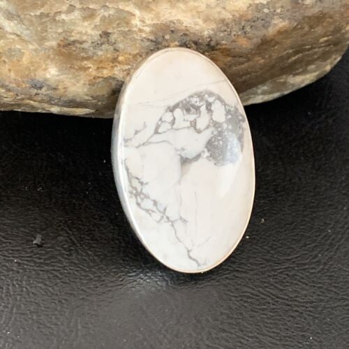 Adjustable Women's Navajo White Howlite Ring | Sterling Silver | Sz 8 | 11724