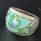 Navajo Green Sonoran Turquoise Inlay Ring | Sterling Silver | Sz 10 | Authentic Native American Handmade | 2080
