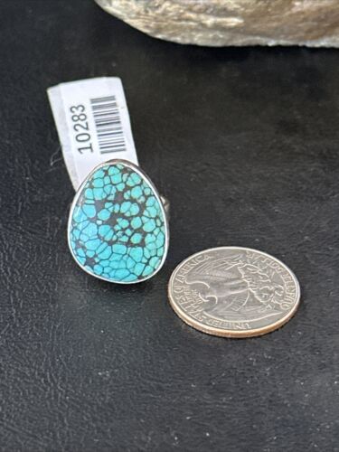 Navajo Blue Spiderweb Turquoise Ring | Sterling Silver | Sz 6 | 10283