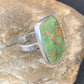 Adjustable Navajo Green Mojave Turquoise Ring | Sterling Silver | Sz 8 | Authentic Native American Handmade | 11785