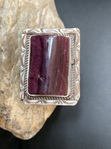 Navajo Purple Spiny Oyster Ring | Sterling Silver | Sz 11.5 | Authentic Native American Handmade | 227