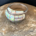 Navajo Pink Opal Inlay Band Ring | Sz 6 | Authentic Native American Handmade | 12403