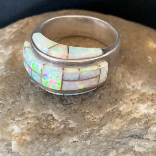 Navajo Pink Opal Inlay Band Ring | Sz 6 | Authentic Native American Handmade | 12403