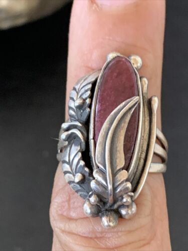 Navajo Purple Spiny Oyster Ring | Sterling Silver | Sz 5.5 | Authentic Native American Handmade | 10811