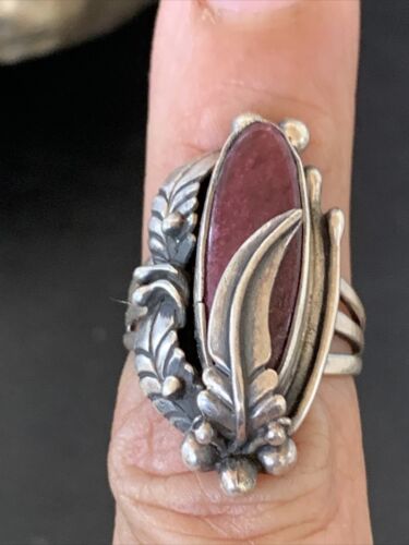 Navajo Purple Spiny Oyster Ring | Sterling Silver | Sz 5.5 | Authentic Native American Handmade | 10811 - Masha USA
