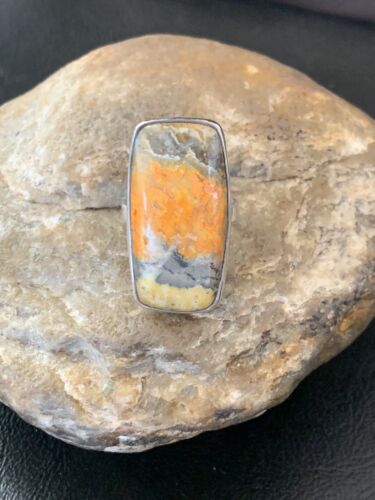 Southwestern Navajo Yellow Bumble Bee Jasper Ring | Sterling Silver | Sz 7 | 11551
