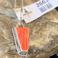 Southwestern Navajo Red Spiny Oyster Pendant Necklace | Sterling Silver | 18" Chain | 2661