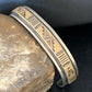Men's Navajo Handmade Stamped Sterling Silver Cuff Bracelet with 12K Gold | Authentic Native American | 13676