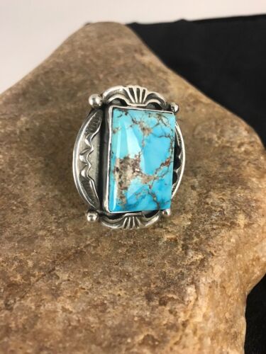 Turquoise Ring | Sterling Silver | Handmade | Sz 8.5 | 13930