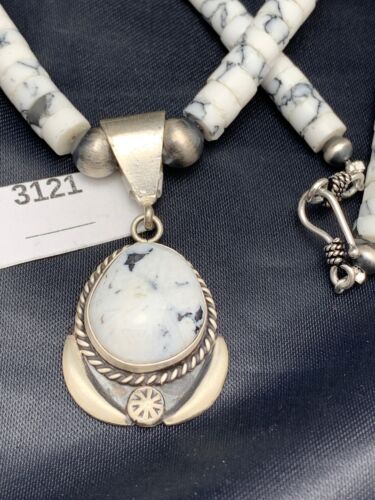 Navajo Purple Sugilite & Howlite Bead Necklace | Sterling Silver | 22" | Authentic Native American Handmade | 3121