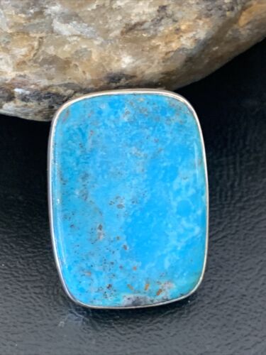 Southwestern Navajo Blue Kingman Turquoise Ring | Sterling Silver | Sz 8 | 11567