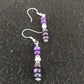 Navajo Purple Sugilite Dangle Bead Earrings | Sterling Silver | Authentic Native American Handmade | 1" | 12346