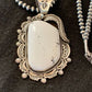 Men's White Buffalo Turquoise Pendant Necklace | Navajo Sterling Silver | 4124