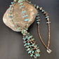 Santo Domingo | Shell Turquoise Bead Pendant Necklace | 26" | Authentic Native American Handmade | 12530