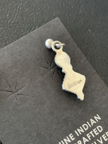 Minimalist Dangle Inlay Navajo Sterling Silver Orange Spiny Oyster Earrings | Handmade | 12679