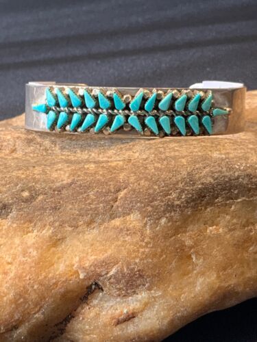 Native American Turquoise Navajo Bracelet | Sterling Silver Old Pawn | 4433