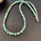 Navajo Royston Green Turquoise Necklace | Sterling Silver | Authentic Native American Handmade | 18" | 02213