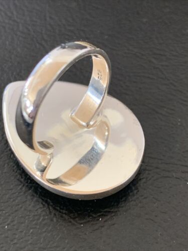 Adjustable Navajo Green Mojave Turquoise Ring | Sterling Silver | Sz 8 | 11787