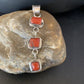 Navajo Red Coral Multi-Stone Pendant Necklace | Authentic Native American Sterling Silver | Multi-Stone | 13242