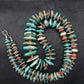 Navajo Turquoise & Spiny Oyster Graduated Necklace | Sterling Silver | Authentic Native American | 29" | 4362