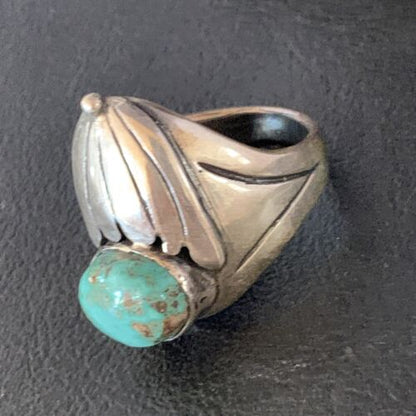 Native American Men's Navajo Green Royston Turquoise Ring | Sterling Silver | Sz 11 | 13857