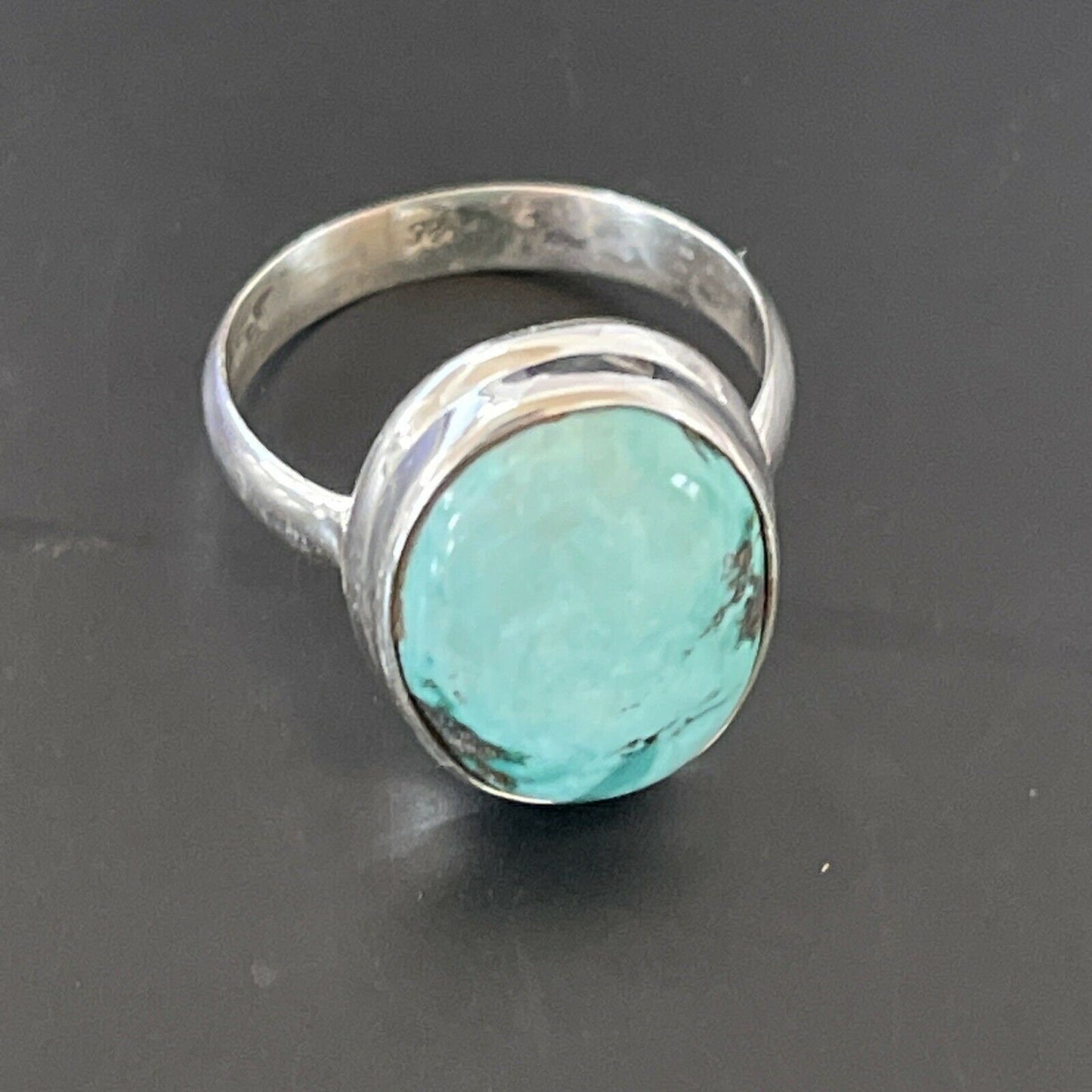 Navajo Spiderweb Blue Turquoise Ring | Sterling Silver | Sz 6.5 | Authentic Native American Handmade | 11446