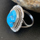 Navajo Blue Kingman Turquoise Ring | Sterling Silver | Sz 9 | Authentic Native American Handmade | 12952