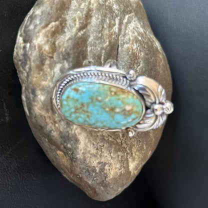 Navajo Blue Turquoise #8 Rings | Sterling Silver | Sz 9.5 | Authentic Native American Handmade | 14285