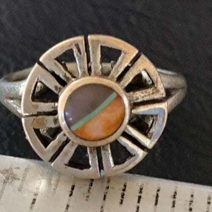 Navajo Purple Sugilite Spiny Oyster Inlay Ring | Sz 7.5 | Authentic Native American Handmade | 11190