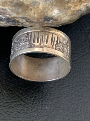 Native American Navajo Pueblo Ring | Stamped Sterling Silver | Sz 9.5 | 11981