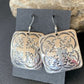 Native American Women's Dangle Earrings | Navajo Sterling Silver Stamped Handmade | 1658