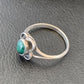 Southwestern Old Pawn Navajo Green Malachite Ring | Sterling Silver | Sz 7 | 10874
