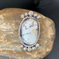 Navajo White Buffalo Turquoise Ring | Sterling Silver | Sz 8.5 | Authentic Native American Handmade | 13348