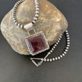 Navajo Pearls Purple Spiny Oyster Pendant Necklace | Sterling Silver | Authentic Native American Handmade | 10952