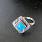 Navajo Blue Turquoise Ring | Sterling Silver | Sz 6.5 | Authentic Native American Handmade | 10776