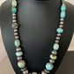 Sterling Silver Navajo Pearls Necklace | Dry Creek Turquoise Beads | Native American Handmade |21" | 1387