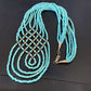 Santo Domingo Turquoise Heishi 5-Strand Necklace | Sterling Silver & Gold-Filled | 12073