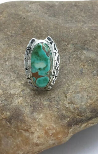 Native American Men's Navajo Royston Turquoise Ring | Sterling Silver | Sz 6.5 | 10219