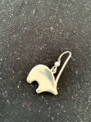 Navajo Green Gaspeite & Onyx Bear Inlay Earrings | Sterling Silver | 0.25" | 1512