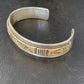 Men's Navajo Handmade Stamped Sterling Silver Cuff Bracelet with 12K Gold | Authentic Native American | 13676