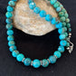 Navajo Blue Turquoise Graduated Necklace | Sterling Silver | Authentic Native American Handmade | 22" | 4826