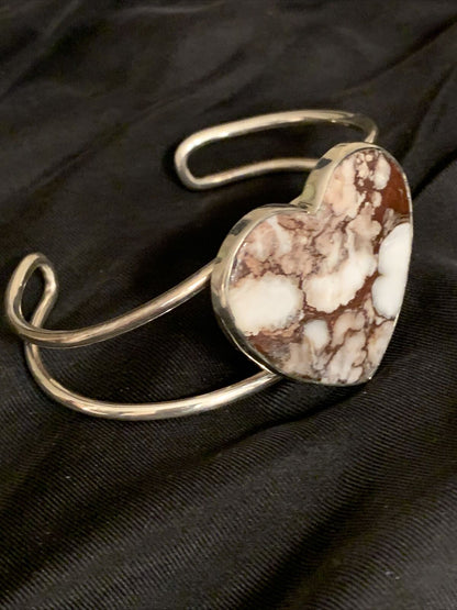 Native American Women's Wild Horse Turquoise Cuff Bracelet | Sterling Silver | Handmade | 10496