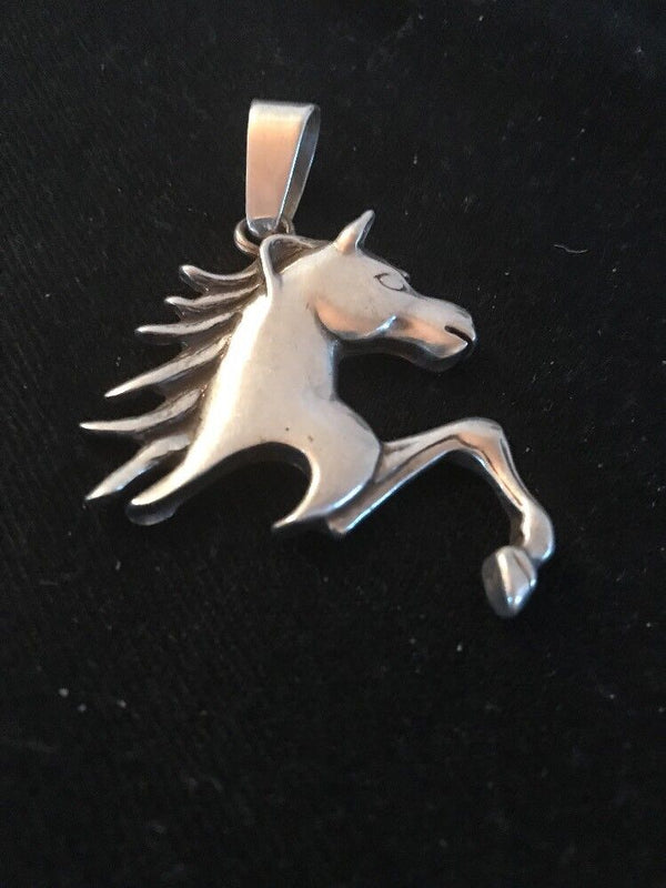 Native American Navajo Horse Head Pendant | Sterling Silver | 2" | 3610