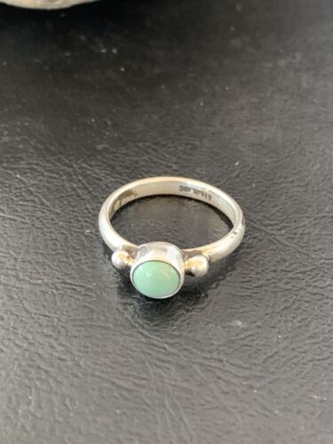 Navajo Green Turquoise Ring | Sterling Silver | Sz 6.5 | Authentic Native American Handmade | 10816