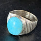 Navajo Blue Kingman Turquoise Ring | Sterling Silver | Sz 11 | Authentic Native American Handmade | 14148