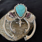 Navajo Sterling Silver Naja Pendant | Turquoise & Spiny Oyster | Authentic Native American Handmade | 1059