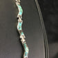 Native American Women's Sterling Silver Turquoise Inlay Link Bracelet | 6.75" | 2031