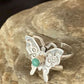 Navajo Blue Turquoise Butterfly Ring | Sterling Silver | Sz Adj 7 | Authentic Native American Handmade | 10676